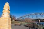 Flood Memorial along the Red River in Grand Forks, North Dakota, USA. Art Print